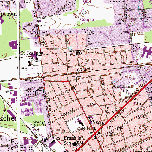 Topographic Map of Olmezer Park, NJ
