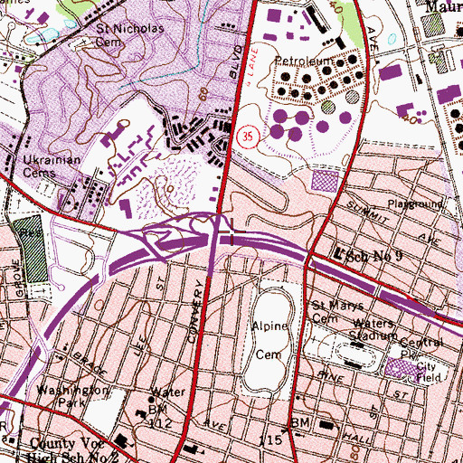 Topographic Map of Interchange 3, NJ