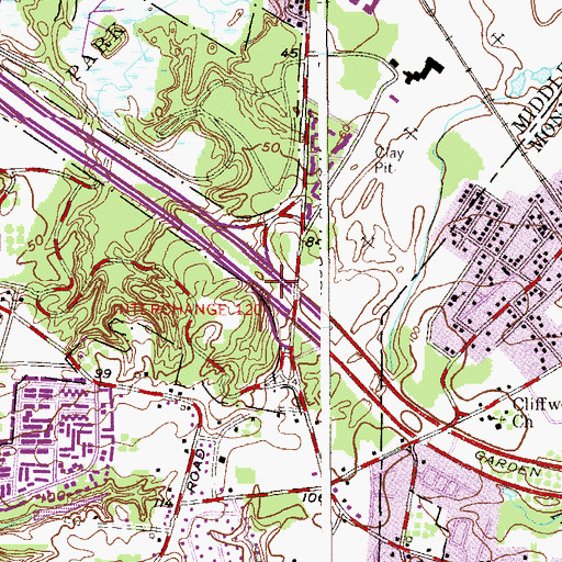 Topographic Map of Interchange 120, NJ