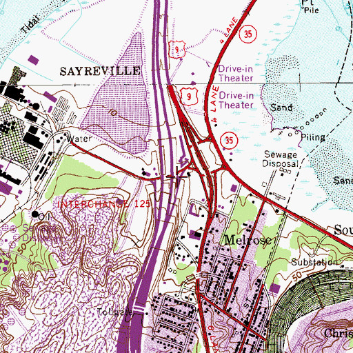 Topographic Map of Interchange 125, NJ
