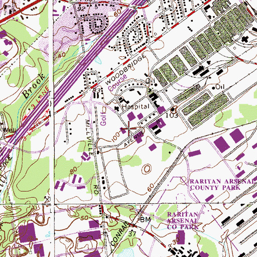 Topographic Map of Chambers Hall, NJ
