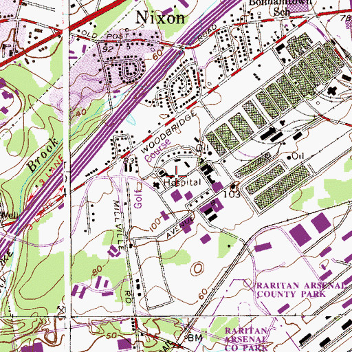 Topographic Map of North Hall, NJ