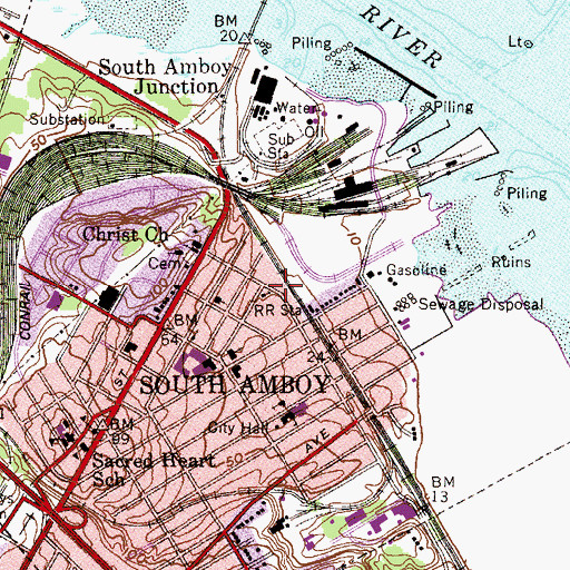 Topographic Map of First Presbyterian Church, NJ