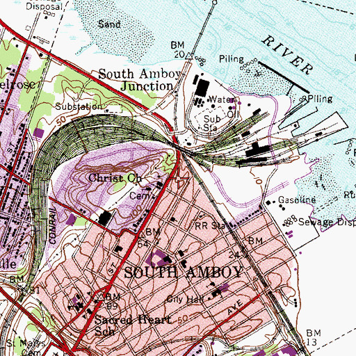 Topographic Map of Christ Episcopal School (historical), NJ