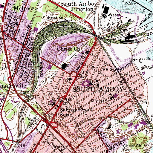 Topographic Map of Public School Number 2 (historical), NJ