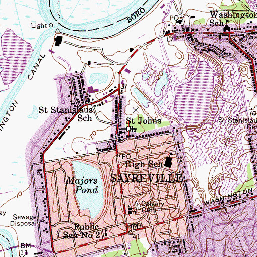 Topographic Map of First Presbyterian Church, NJ