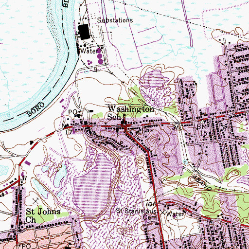 Topographic Map of Sayreville United Methodist Church, NJ