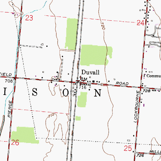 Topographic Map of Duvall Post Office (historical), OH