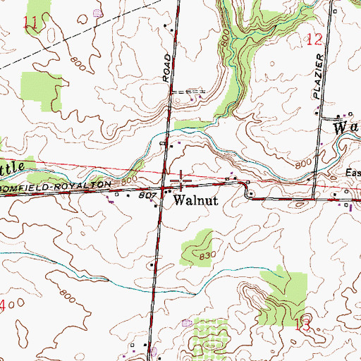 Topographic Map of Walnut Post Office (historical), OH