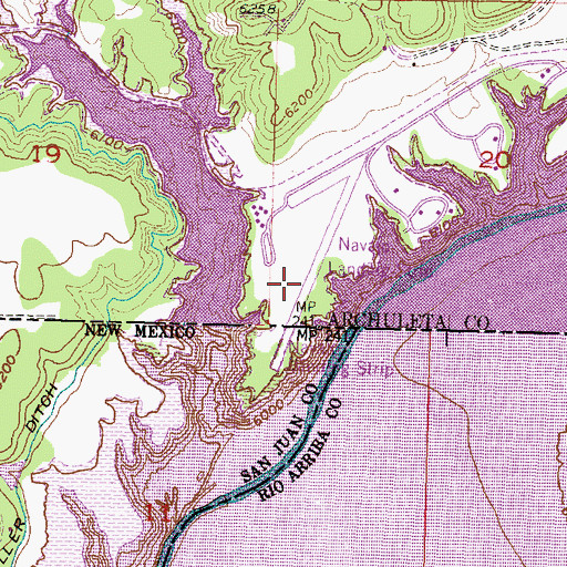 Topographic Map of Navajo Landing Strip (historical), CO