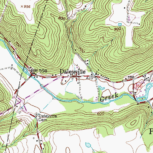 Topographic Map of Daleyville Post Office (historical), OH