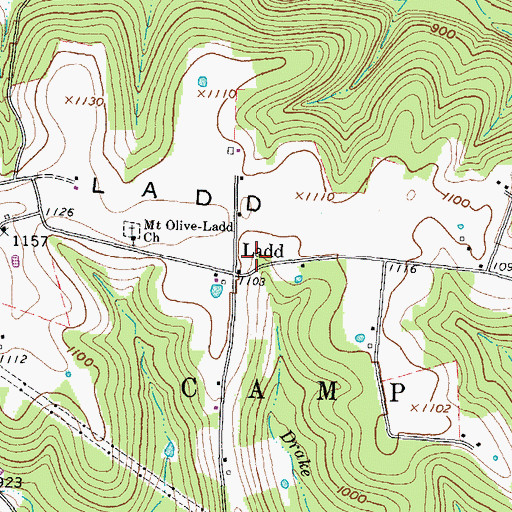 Topographic Map of Ladd Post Office (historical), OH