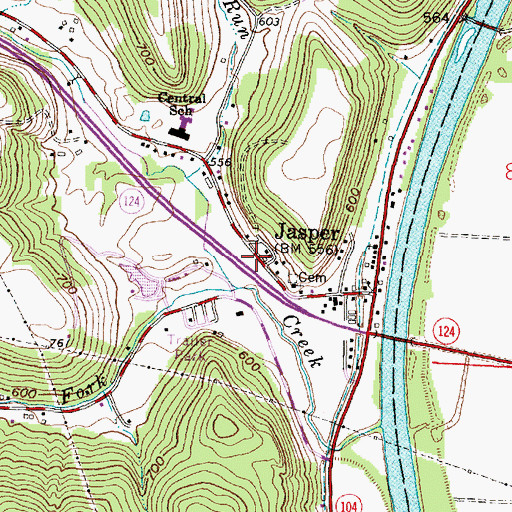 Topographic Map of Jasper Post Office, OH