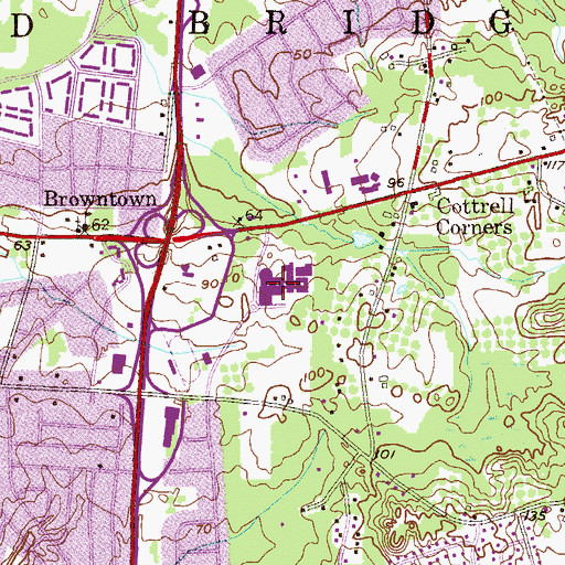 Topographic Map of Carl Sandburg Middle School, NJ