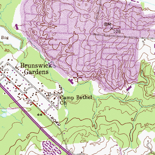 Topographic Map of John H Glenn Junior School, NJ
