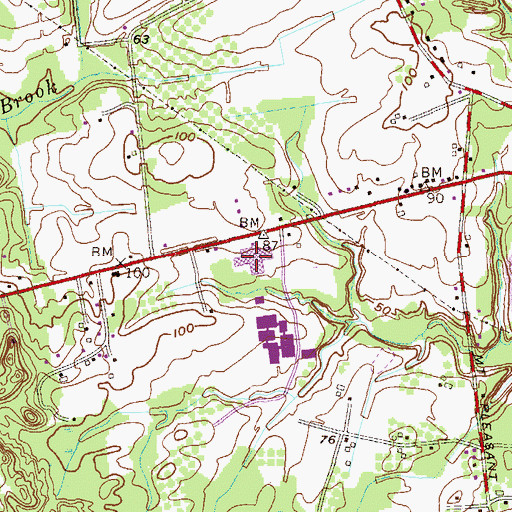 Topographic Map of Old Bridge High School, NJ