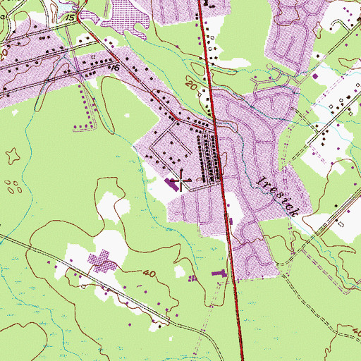 Topographic Map of Raymond E Voorhees Elementary School, NJ