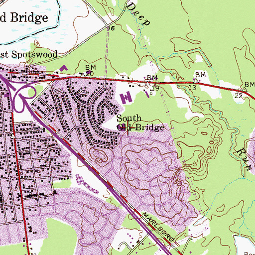 Topographic Map of Southwood Elementary School, NJ