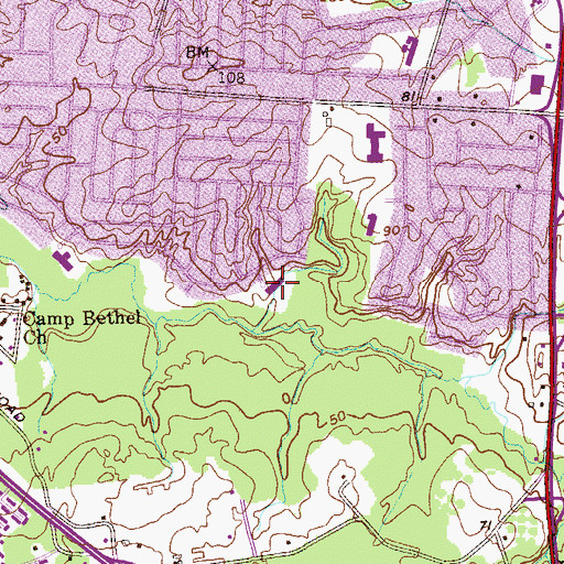 Topographic Map of Virgil Grissom Elementary School, NJ