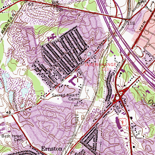 Topographic Map of Arleth Elementary School, NJ