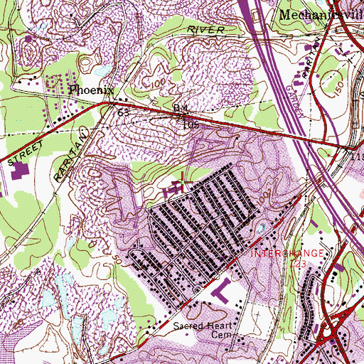 Topographic Map of Harry S Truman Elementary School, NJ