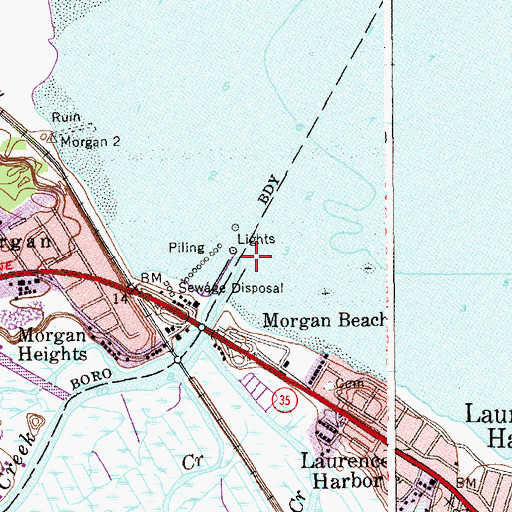 Topographic Map of Cheesequake Beacon, NJ