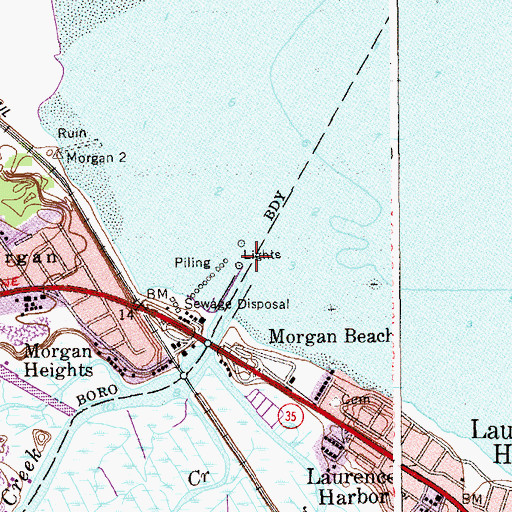 Topographic Map of Cheesequake Light, NJ