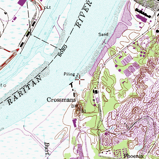 Topographic Map of Crossman Pier (historical), NJ