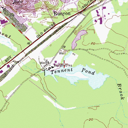 Topographic Map of Perth Amboy Water Works, NJ