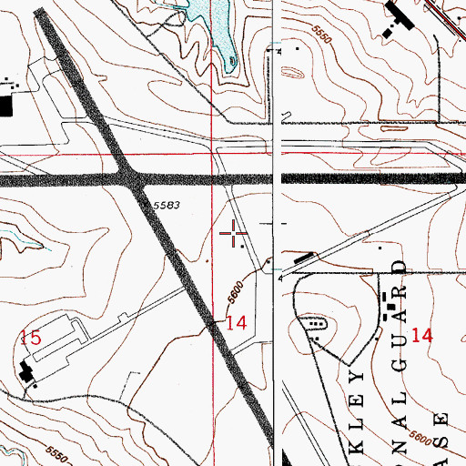 Topographic Map of Buckley Air Force Base, CO