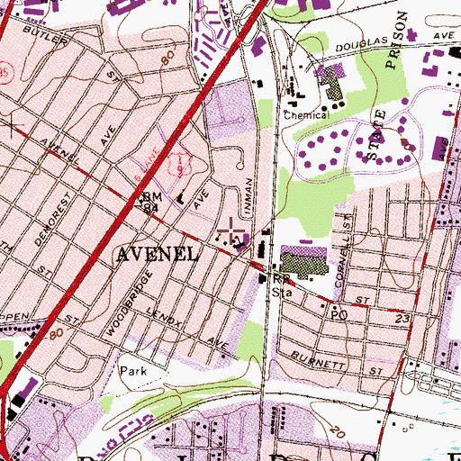 Topographic Map of Saint Andrew's Roman Catholic Church, NJ