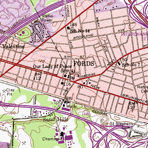 Topographic Map of Our Lady of Peace Church, NJ