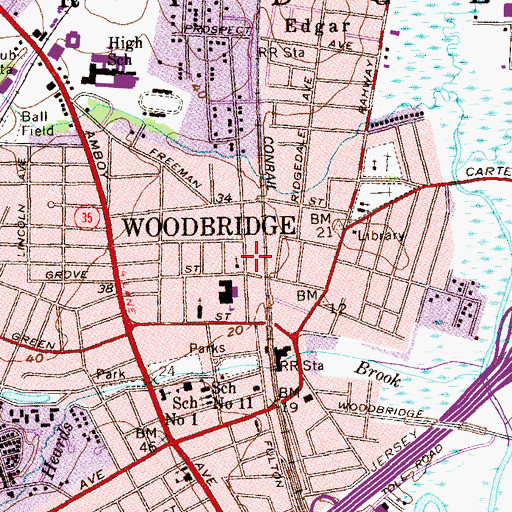 Topographic Map of First Congregational Church, NJ