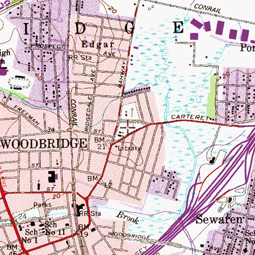 Topographic Map of First Presbyterian Church, NJ