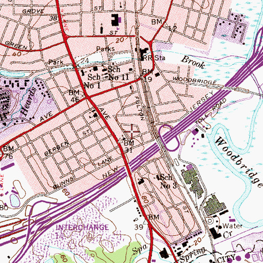 Topographic Map of Our Lady of Mount Carmel Catholic Church, NJ