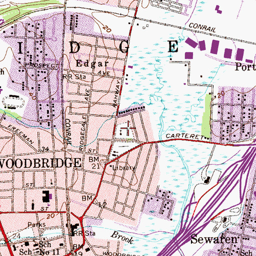 Topographic Map of Trinity Episcopal Church, NJ