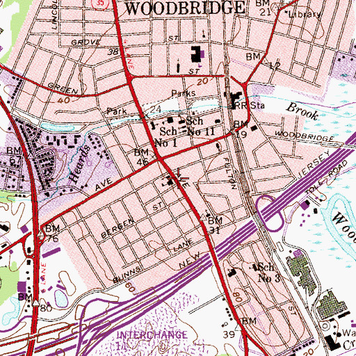 Topographic Map of Saint James School, NJ