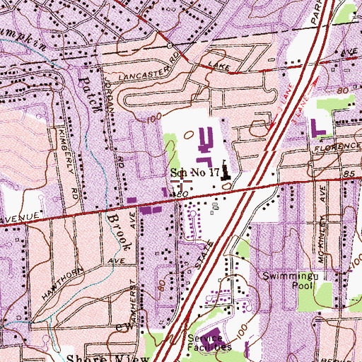 Topographic Map of Saint John Vianney Roman Catholic Church, NJ