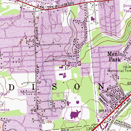 Topographic Map of Our Saviour's Lutheran Church, NJ