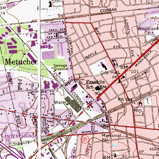Topographic Map of Bethel African Methodist Episcopal Church, NJ