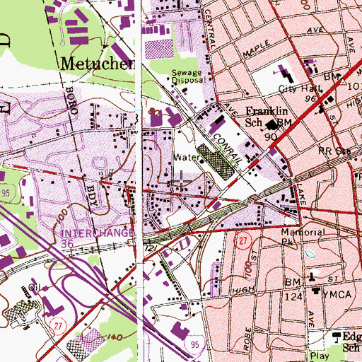 Topographic Map of Church of Jesus Christ, NJ