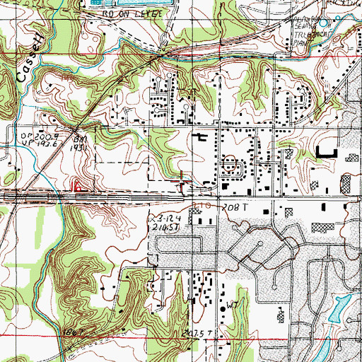 Topographic Map of Central Christian Church, IL