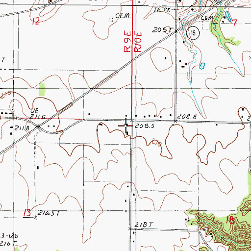 Topographic Map of Church of God, IL