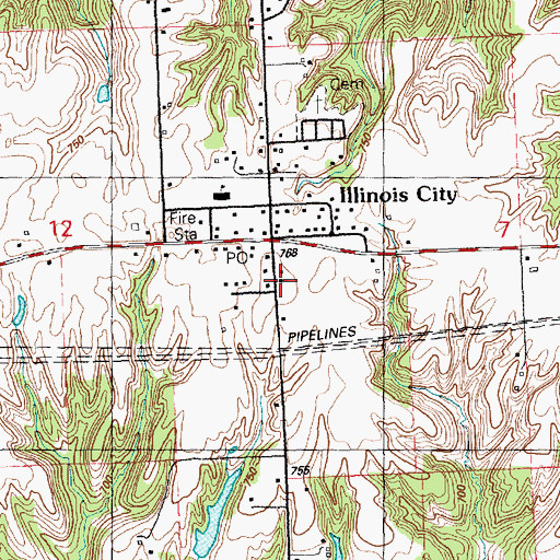 Topographic Map of Illinois City United Methodist Church, IL