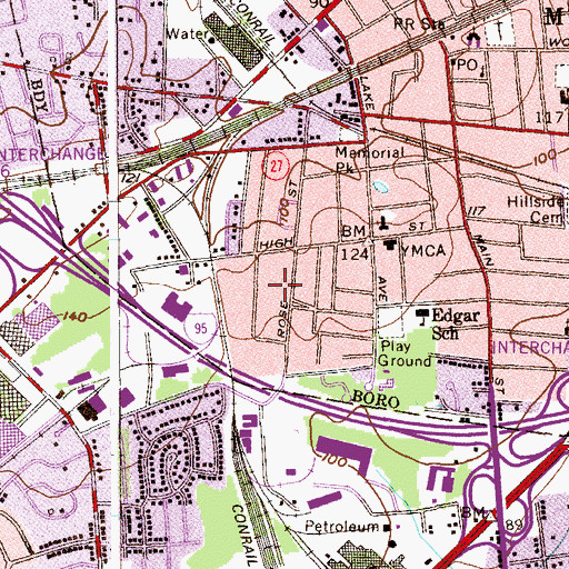Topographic Map of Jefferson Park, NJ