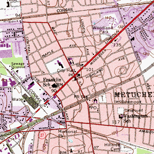 Topographic Map of Centenary Church, NJ