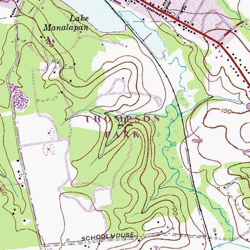 Topographic Map of Thompson Park, NJ