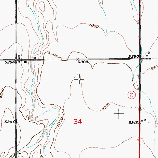 Topographic Map of Hoy Airstrip, CO