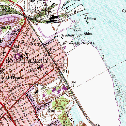 Topographic Map of Thomas J Dohany Homes, NJ