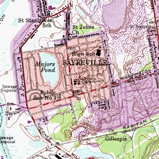 Topographic Map of Our Lady of Victories Roman Catholic Church, NJ